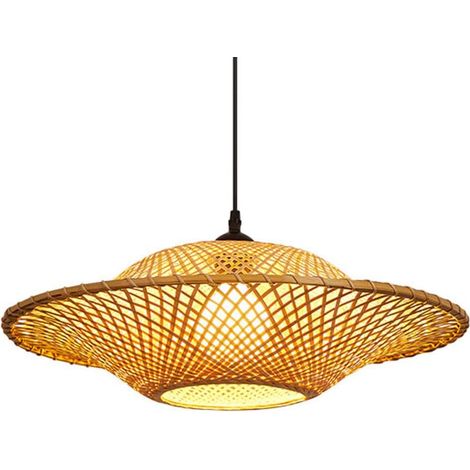 Lampe Suspendue en Bambou à la Mode Moderne, Lampe Suspendue en Rotin Tressé à la Main (Sans Source Lumineuse,50CM) (1/5)