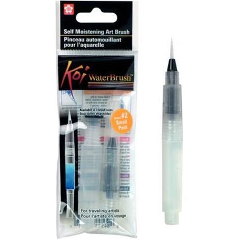Pinceau à eau - Sakura - Waterbrush n°2 - Pointe fine - Idéal pour aquarelle - Réserve d'eau