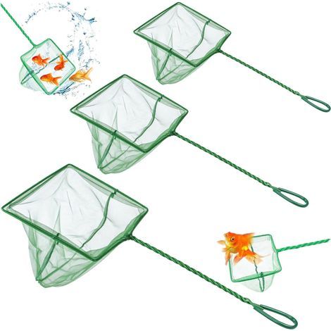3-teiliges Netzset, feinmaschiges Netz, Nylonnetz, 3 Größen, für Aquarium und Teich (1/5)
