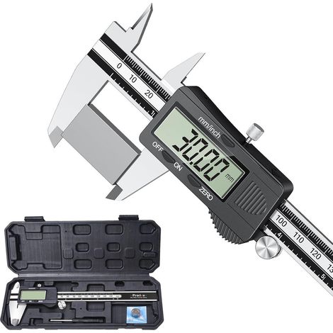 Messschieber Digital Edelstahl Spritzwasserdicht 150mm silberschwarz (1/5)