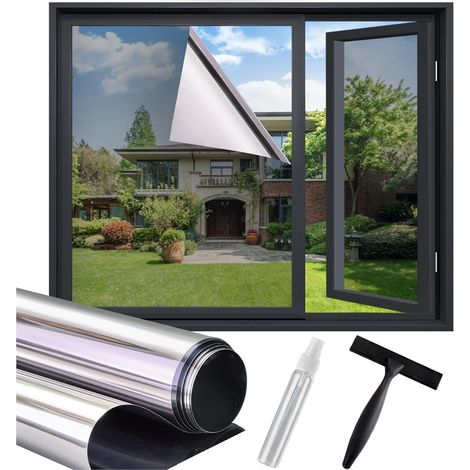 Film Solaire Fenetre Anti Chaleur Kit Outil 75x200cm Argent (1/5)