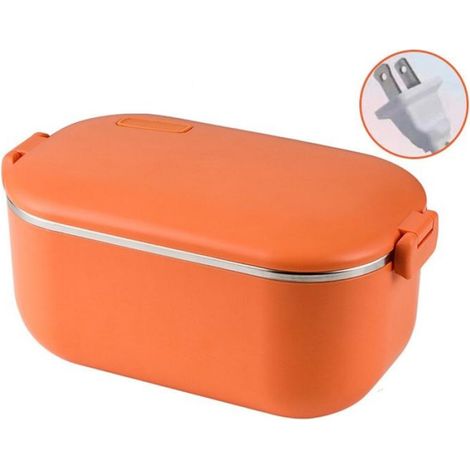 Boîte repas chauffante - - Acier inoxydable 304 - 1L - 48W - Design orange - Portable - Facile à nettoyer (1/5)