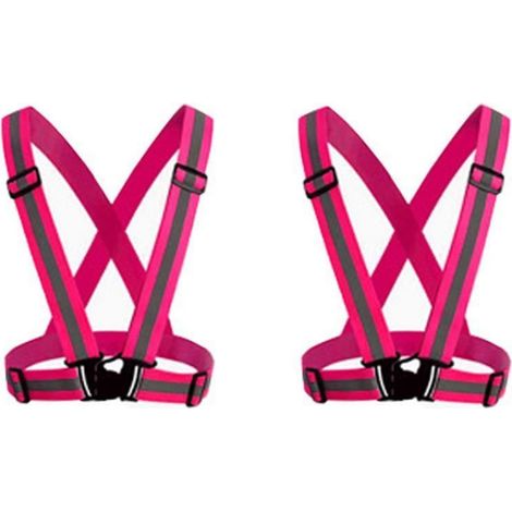 2x Reflektorweste für Damen Herren Kinder, hohe Sichtbarkeit, pink (1/5)