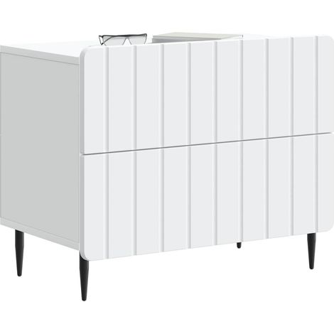 Comodino Armadio da Notte Mobiletto da notte con cassetto Bianco 62 x 34,5 x 49,5 cm (1/5)