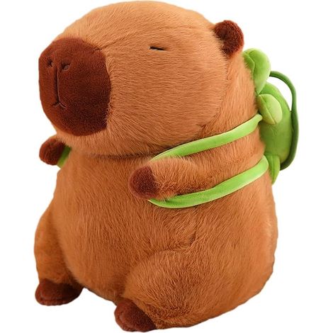 Adorable doudou Capybara, 33 cm, en peluche, super douce, rembourrée, avec sac à dos, pour la décoration de la maison et les enfants (1/5)