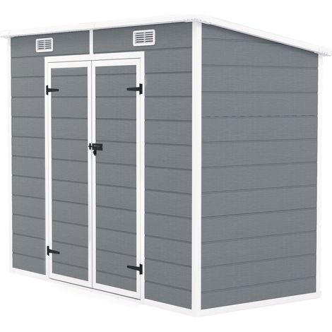 Metallgerätehaus 2,4 x 1,3 m, Geräteschuppen wasserdicht, Geräteschuppen für den Garten, Grau .de