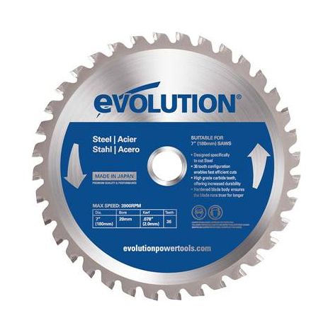 Evolution Lame TCT 180 mm pour scie circulaire métallique