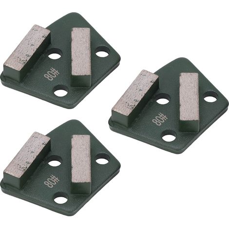 Set mit 3 trapezförmigen Diamantschleifscheiben für Betonböden, Schleifmittel, 2 lange Zähne, grün, Nr. 80 (1/5)