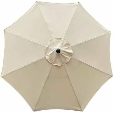 Housse de rechange pour parasol, 8 baleines, 3 m, impermable, anti-UV, tissu de rechange, beige (1/5)