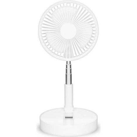 AMXCNOY 20 cm wiederaufladbarer tragbarer Ventilator, 4 Belüftungsmodi, Weiß (1/5)