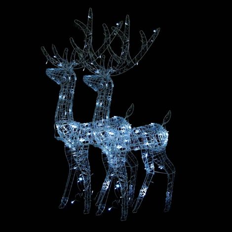 2 pcs Décorations de Noël,Décoration de Noël de renne Acrylique 120 cm Blanc froid CFW75925 (1/5)