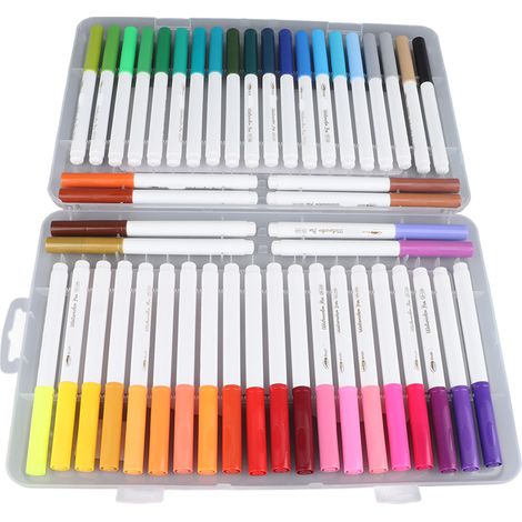 Lot de 48 feutres aquarelle lavables, couleurs vives, tracé fluide, sécurité enfants, idéal dessin étudiant. (1/5)
