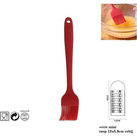 Pennello da pasticceria lungo in silicone, 26 cm, resistente al calore, per cottura, per olio 26 cm (1/2)