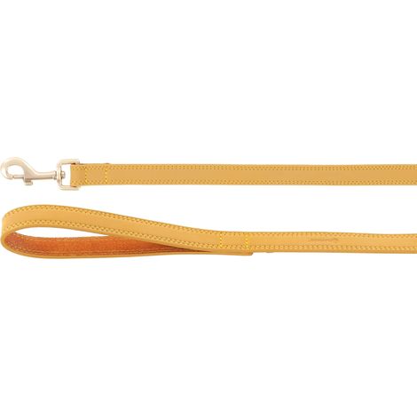 Laisse pour Chien Virginia Jaune 130cm 20mm - Le Mousqueton a Une Finition Mate dorée - avec Anneau pour acessoires (1/5)
