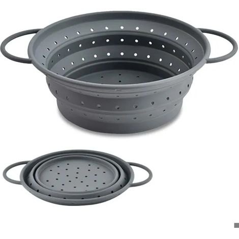 Passoire pliable en silicone, panier d'égouttage de cuisine, panier d'égouttage en silicone avec poignée (1/5)