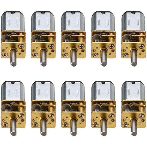 10 moteurs à engrenages CC 6 V N20 de 30 tr/min avec roue dentée métallique, moteur à réduction (1/4)
