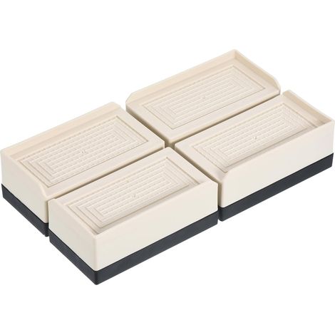 Set mit 4 verstellbaren, rechteckigen Möbelfüßen (3,8 cm) für Bett, Schreibtisch, Sofa, Tisch bis 589,7 kg, beige