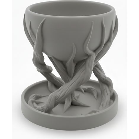 Grauer, spiralförmiger, baumförmiger Designer-Blumentopf für Pflanzen (1/3)