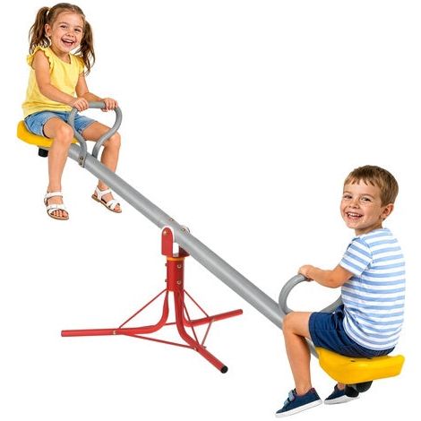 Columpio de jardín metálico 2 en 1 para niños, con rotación de 360 grados. (1/5)
