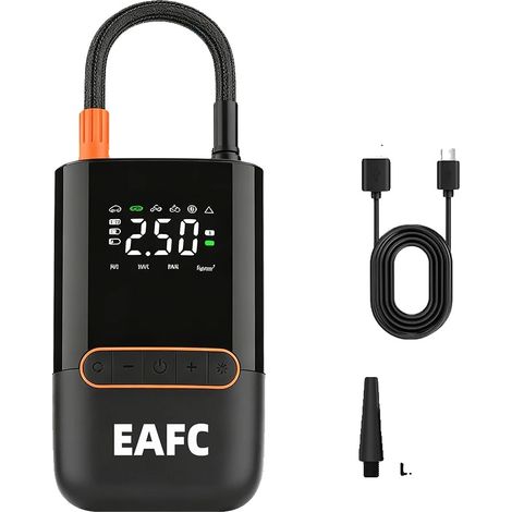 Luftpumpe, tragbares Design, mehrere Aufblasmodi, schwarz, batteriebetrieben (1/2)