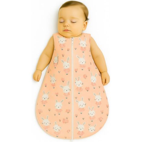Saco de dormir redondo de algodón para niños talla S 0-6 meses verano TOG 1.0 - Conejitos bailarinas en rosa (1/5)