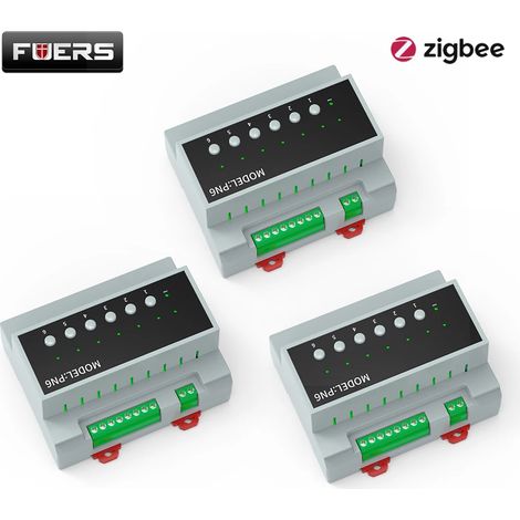 (Version Zigbee, 3 unités) Module de relais à 6 canaux pour la commande à distance des appareils électroménagers, compatible avec Alexa et Google Home. (1/5)