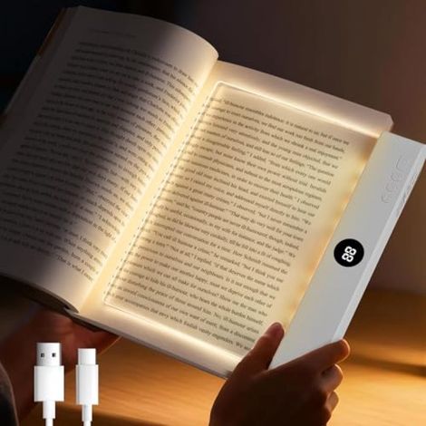 Lampe de lecture : Lampe de lecture rechargeable à pince, 3 couleurs - Lampe de chevet anti-éblouissement avec minuterie - Veilleuse LED pour étudier au lit (1/5)