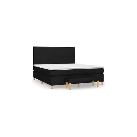 Sommier à lattes de lit avec matelas Noir 180x200 Tissu (1/5)