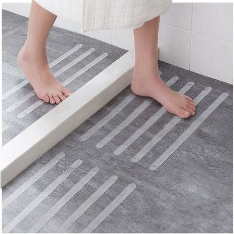 Aiperq 24 Pieces Anti-Slip Stickers Shower Stickers Safety Strips for Bath Self-Adhesive Transparent Anti-Slip Strips Stickers for Bathtubs and Showers (2 x 38cm) (1/4)