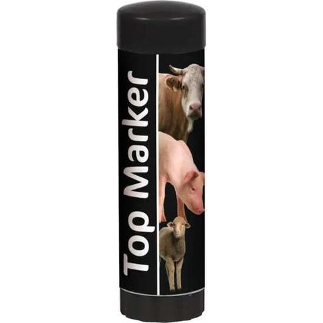 Crayon marqueur pour animaux noir 60mL rotatif avec bouchon feutre élevage bovin porc mouton vache