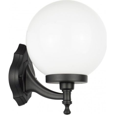Applique da esterno sfera 25cm nera E27 IP43 SU-MA (1/4)