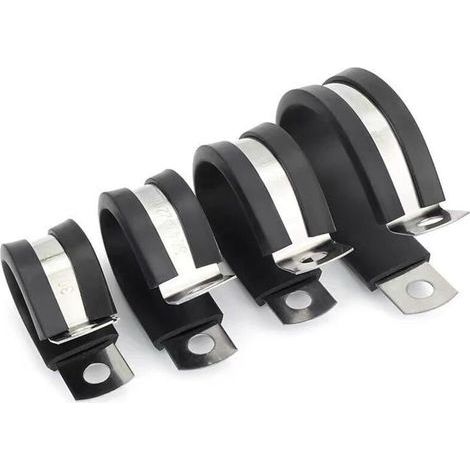 Colliers de fixation de tubes P-Clips de serrage avec insert en caoutchouc choix: Ø 35mm / Band 15mm, 10 Pièces (1/3)