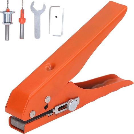 Pince à Poinçonner pour Bandes de Chant, Perforatrice à un Trou 10 mm, Pince à Perforer le Papier, Pince Perforatrice pour Placage de Chants, Cartes de Crédit, PVC, Film Rigide, Placage Mince (1/5)