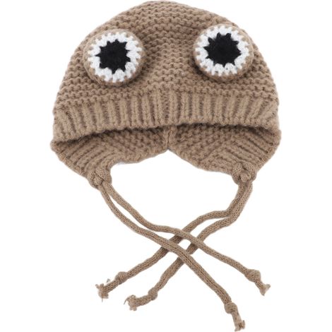 Chapeau tricoté pour chien, Design amusant et mignon, confortable pour animaux de compagnie, chaud d'hiver pour petits chiens et chats, temps froid, Taupe (1/5)