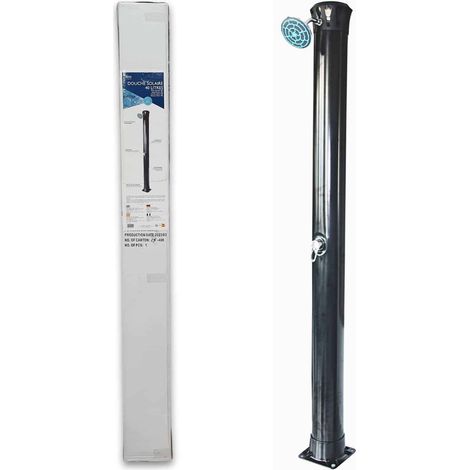 Aqualux – Douche solaire aluminium 40 litres avec mitigeur – Installation extérieure – Raccord rapide type Gardena – Pression maxi 3,5 bars