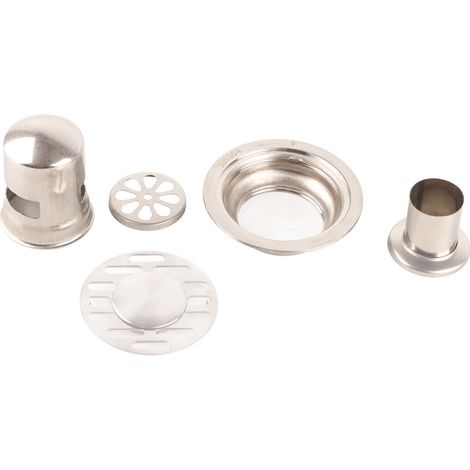 Bonde de douche de sol en acier inoxydable, bonde ronde de 7,5 cm (50 tuyaux à double usage) (1/5)