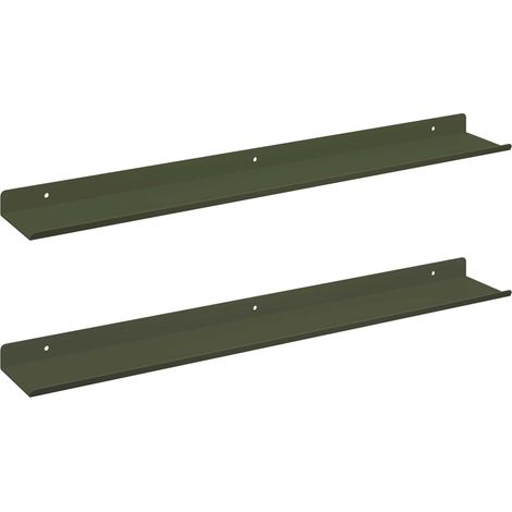 Maison Exclusive - Schwebendes Regal 2 pcs Olive Grün 60 x 8,5 x