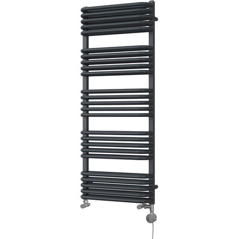 Crossmoor - Anthracite Dual Fuel Towel Rail H1269mm x W500mm Thermostatic (1/3)