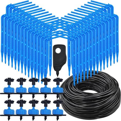 20 m Drip Irrigation System 8 L – 4-Way Kit, Micro Drip Irrigation for Garden, Greenhouse, and Plants