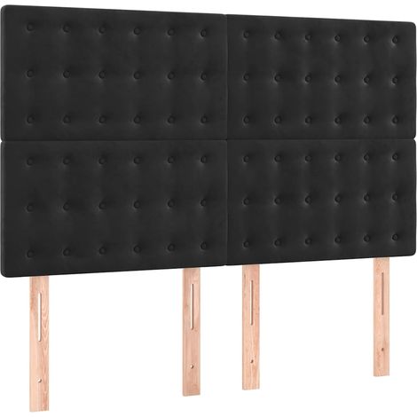 Maison Exclusive - Kopfteil Schwarz 144x5x118/128 cm Samt (1/5)