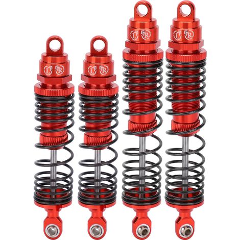 Lot de 4 amortisseurs avant et arrière en métal pour voitures RC TRAXXAS / SLASH 1/10 (rouge) (1/5)