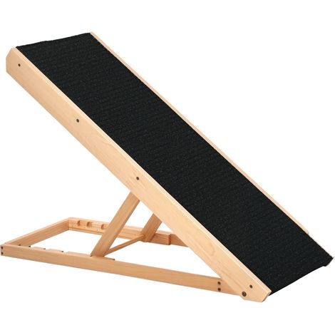 PawHut Dog Ramp, Foldable Pet Ramp with 4 Adjustable Heights for Sofa, Bed (1/5)