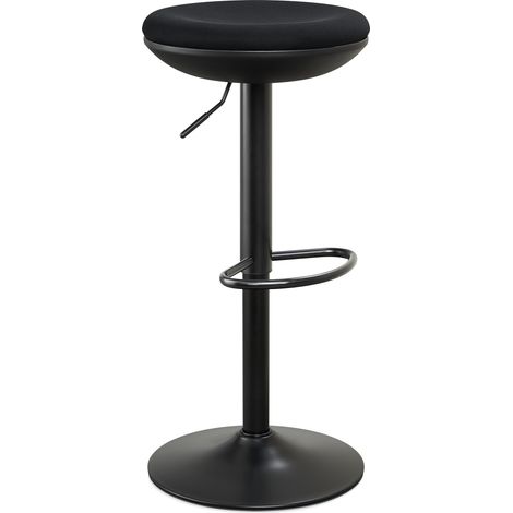 IWMH Swivel Stool, Ergonomic Standing Stool, Height-Adjustable Work Stool with Wide Seat, Stool for Office Bar - Black (1/5)