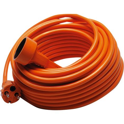 TEC HIT 6225 - Prolongateur Jardin - 16 Amperes/230 Volts - 3680 Watts - 25 mètres - Avec Sécurité Enfant - Orange (1/3)