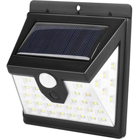 2pièces Lampadaire Solaire Led Applique Solaire Étanche Avec Détection De (1/5)