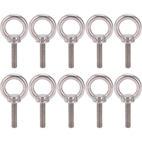 10 boulons à œil de levage, boulons à œil de levage en acier inoxydable 304, visserie M6x25. (1/5)
