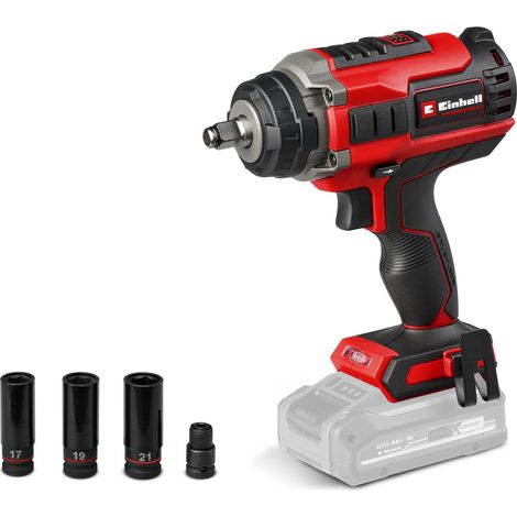 Einhell Professional Akku-Schlagschrauber IMPAXXO 18/450 Power X-Change (18 V, 450 Nm, 3 Leistungsstufen, Brushless, 1/2"-Aufnahme, inkl. Nuss-Set, ohne Akku)