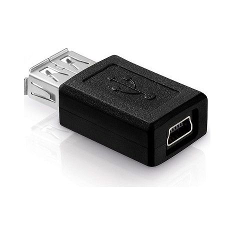 Adaptador mini USB hembra a USB tipo A hembra  Negro (1/2)