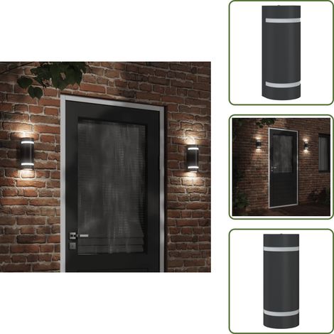 The Living Store Applique murale d'extérieur aluminium moulé sous pression - Applique Murale Exterieure - Éclairage Extérieur - Luminaire Mural - Lampadaire Extérieur - Lumière Extérieure (1/5)