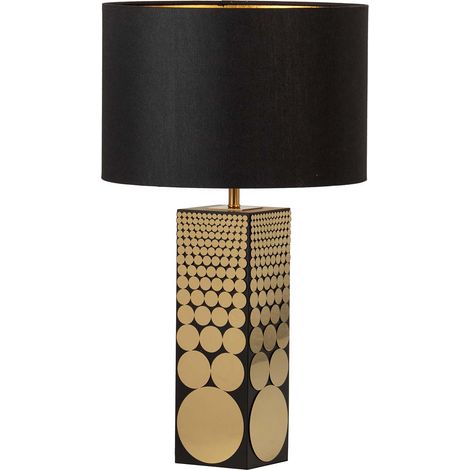 Lampe de table en métal MDF noir 38 x 38 x 66 cm (1/2)